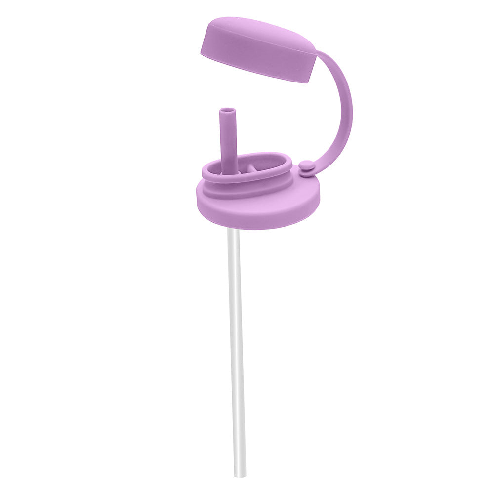 Spill-proof lid and straw
