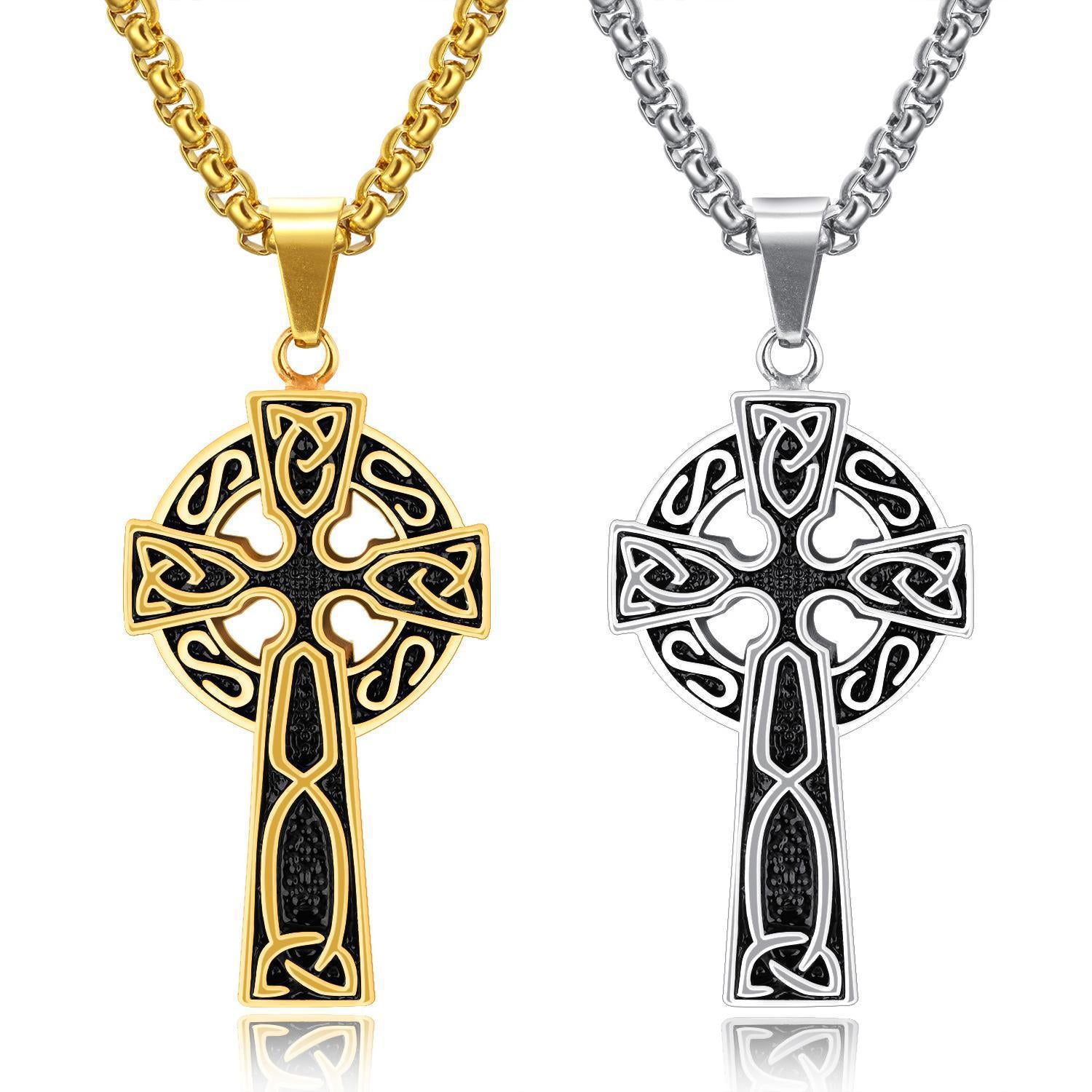 Vintage Celtic Knot Cross Pendant