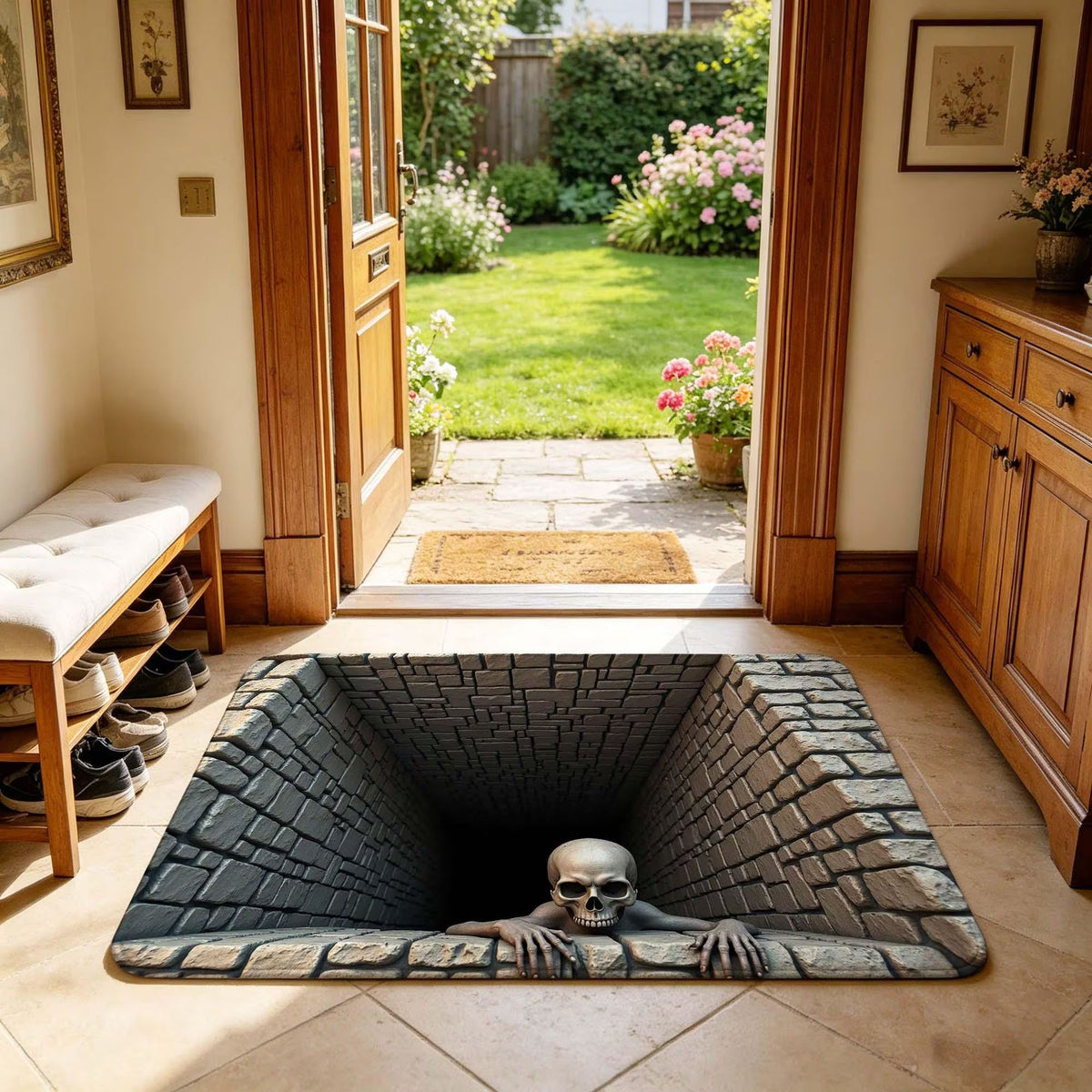 Halloween 3D Illusion Door Mat