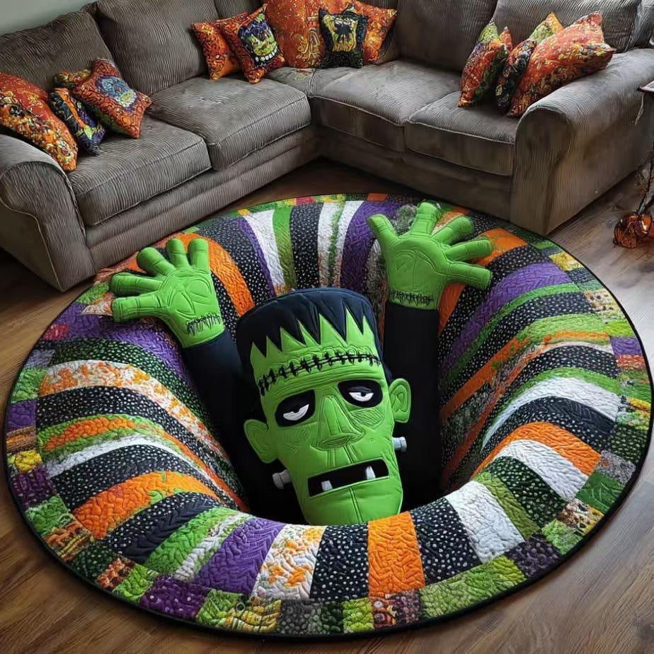 3D Halloween Illusion Round Rug