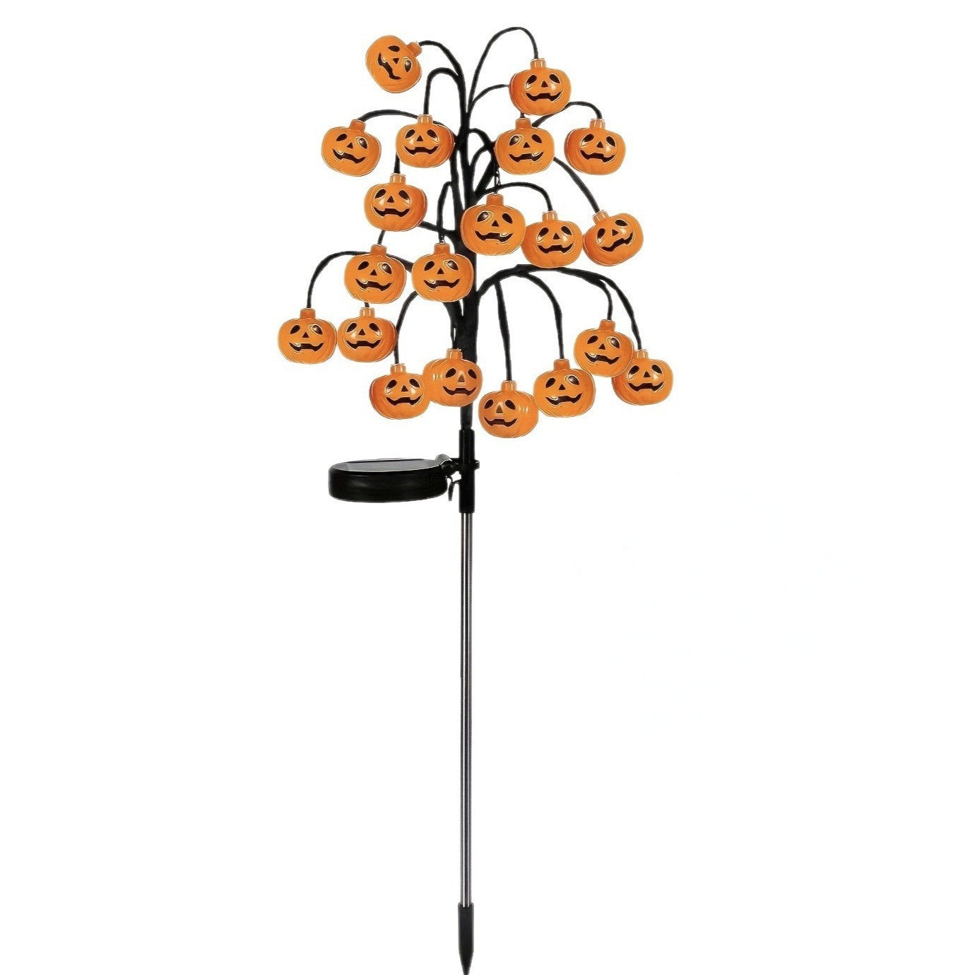Solar-powered pumpkin branch light