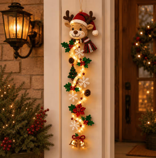 Lighted Christmas Door Hanging Decor