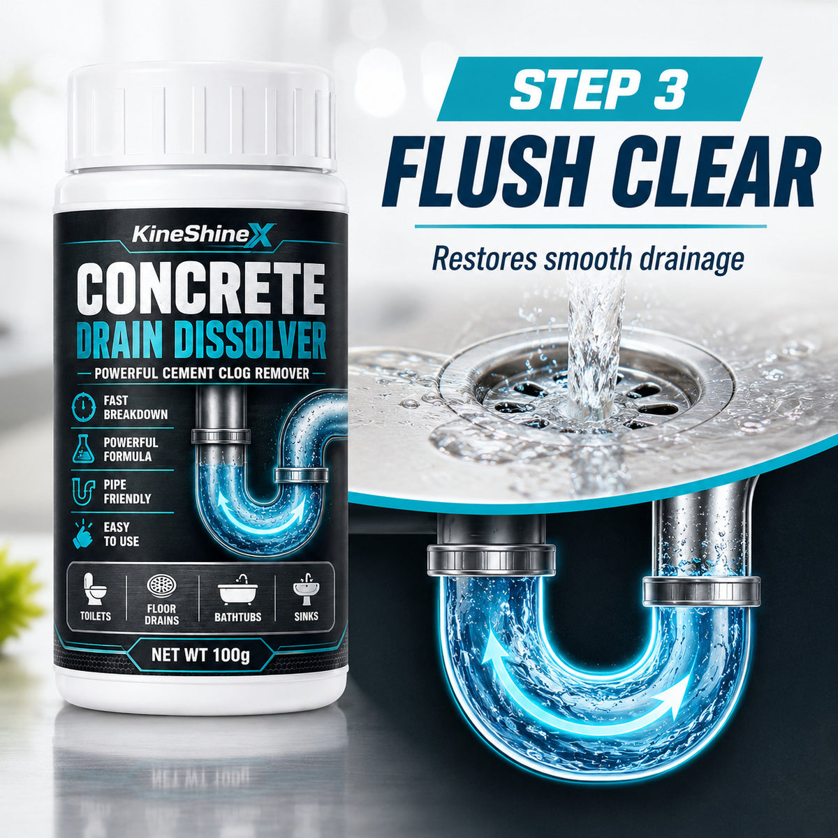 Concrete Residue Drain Dissolver