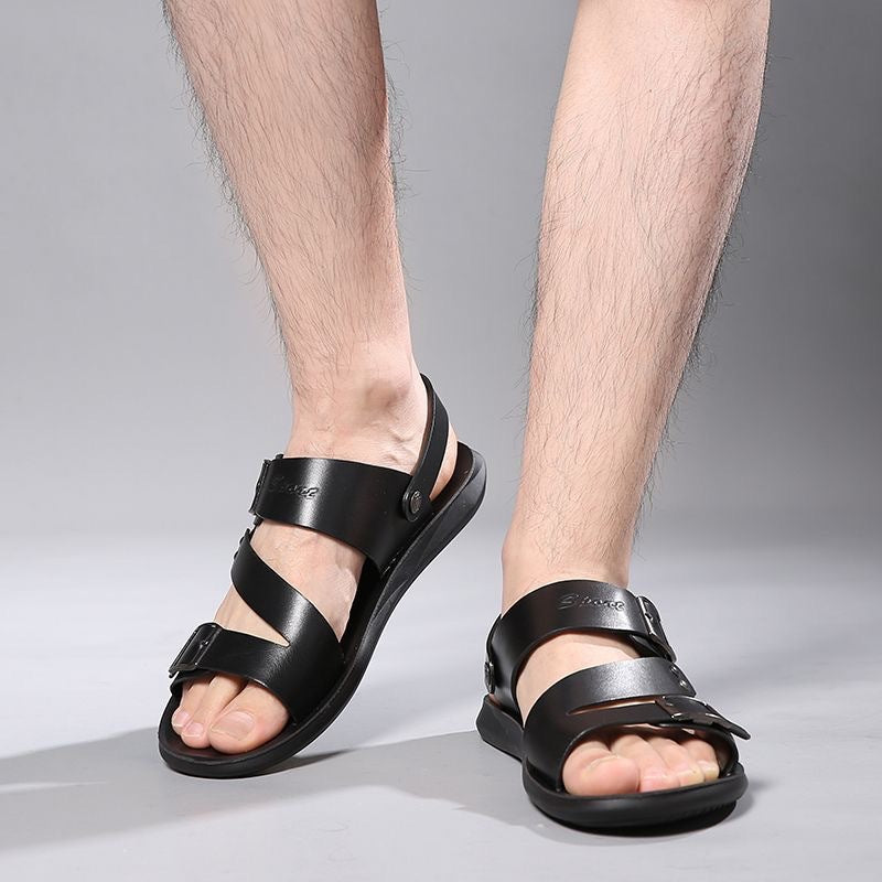 Men's Premium Leather Buckle Strap Sandals