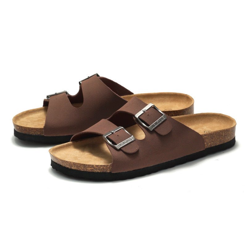 Men's Leather Comfort Slide Sandals