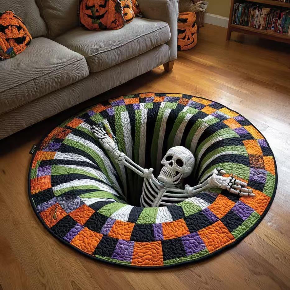 3D Halloween Illusion Round Rug