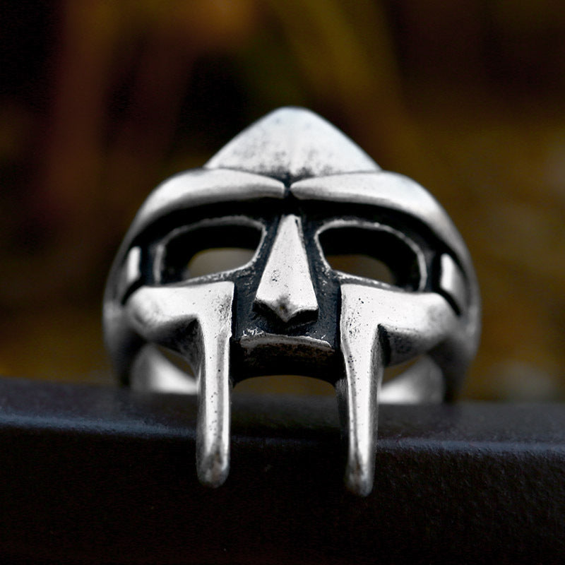 Vintage Spartan Warrior Mask Stainless Steel Ring