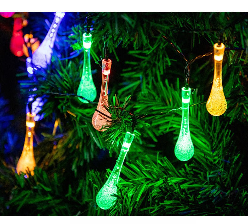 Solar Raindrop String Lights
