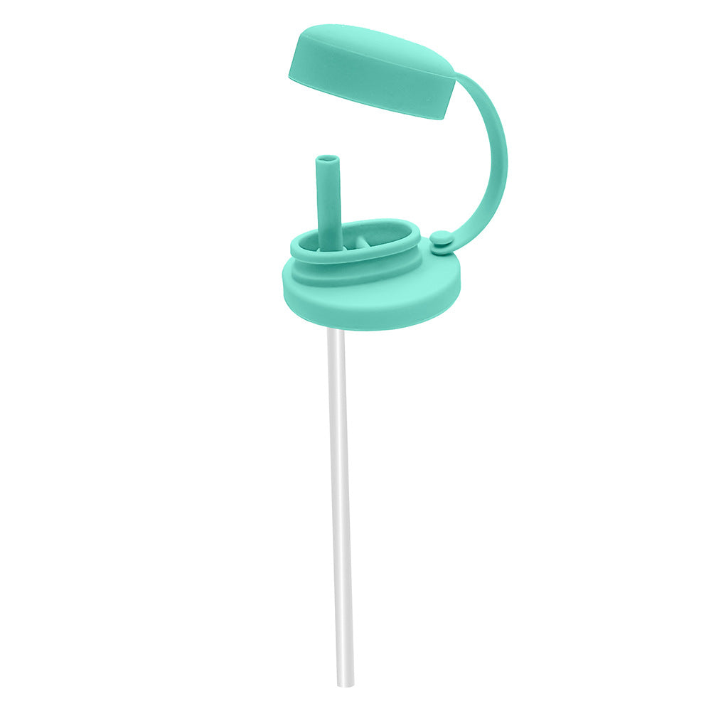 Spill-proof lid and straw