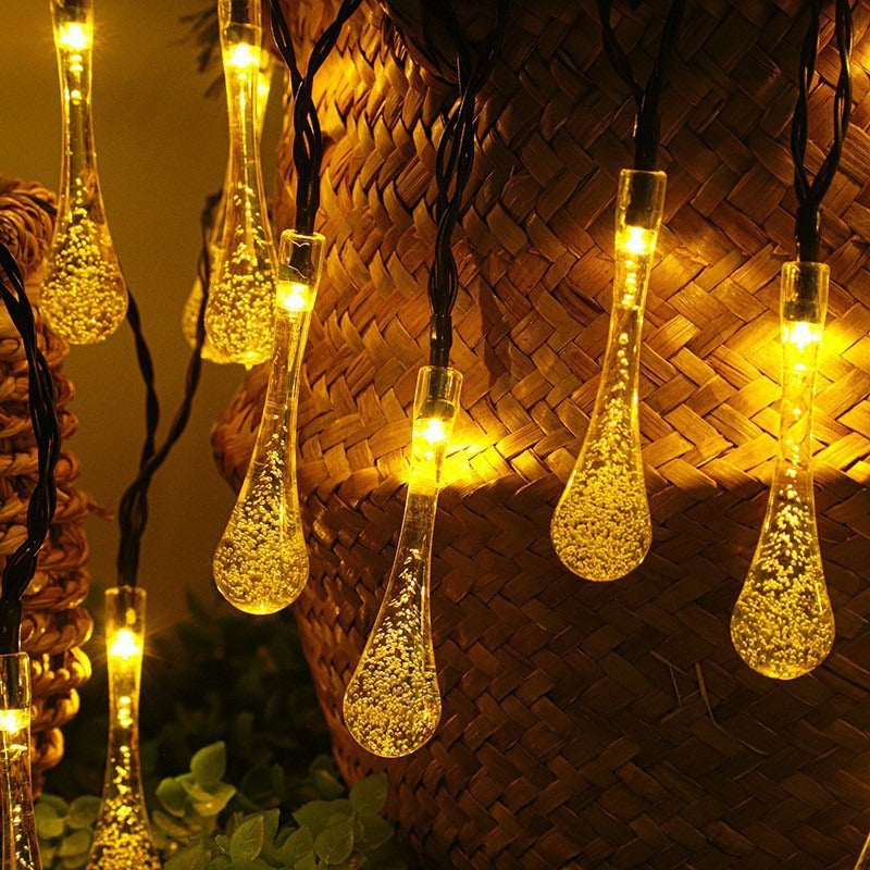Solar Raindrop String Lights