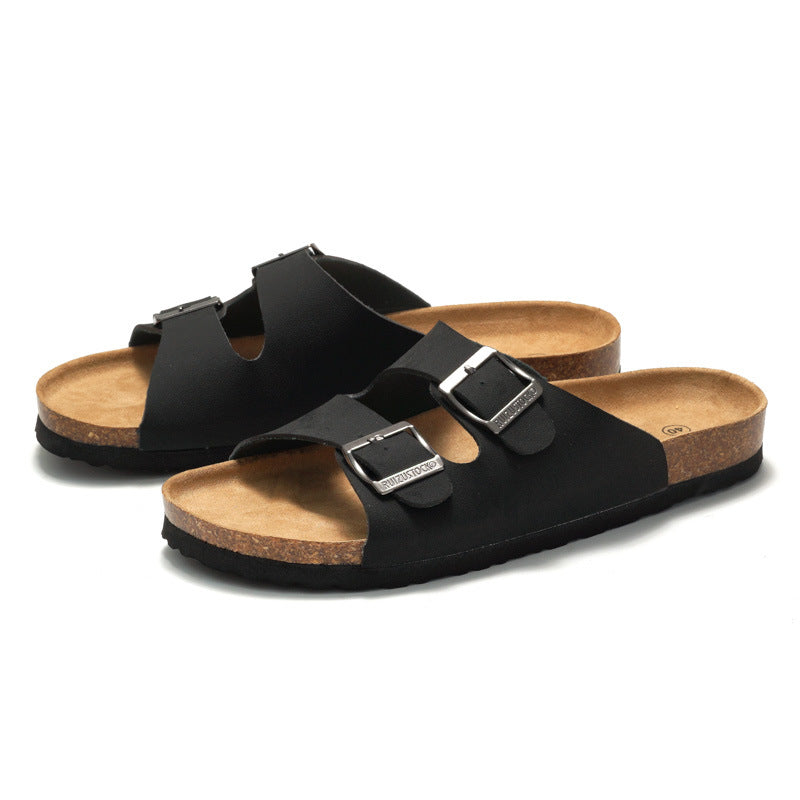Men's Leather Comfort Slide Sandals
