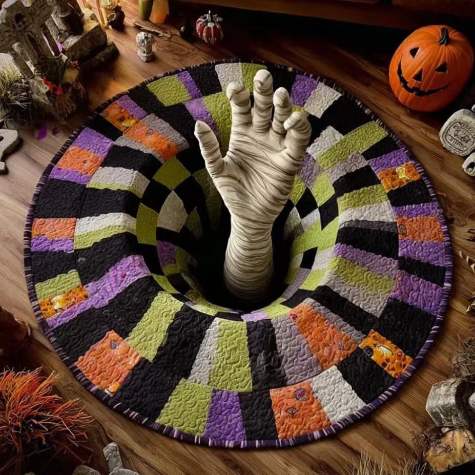 3D Halloween Illusion Round Rug