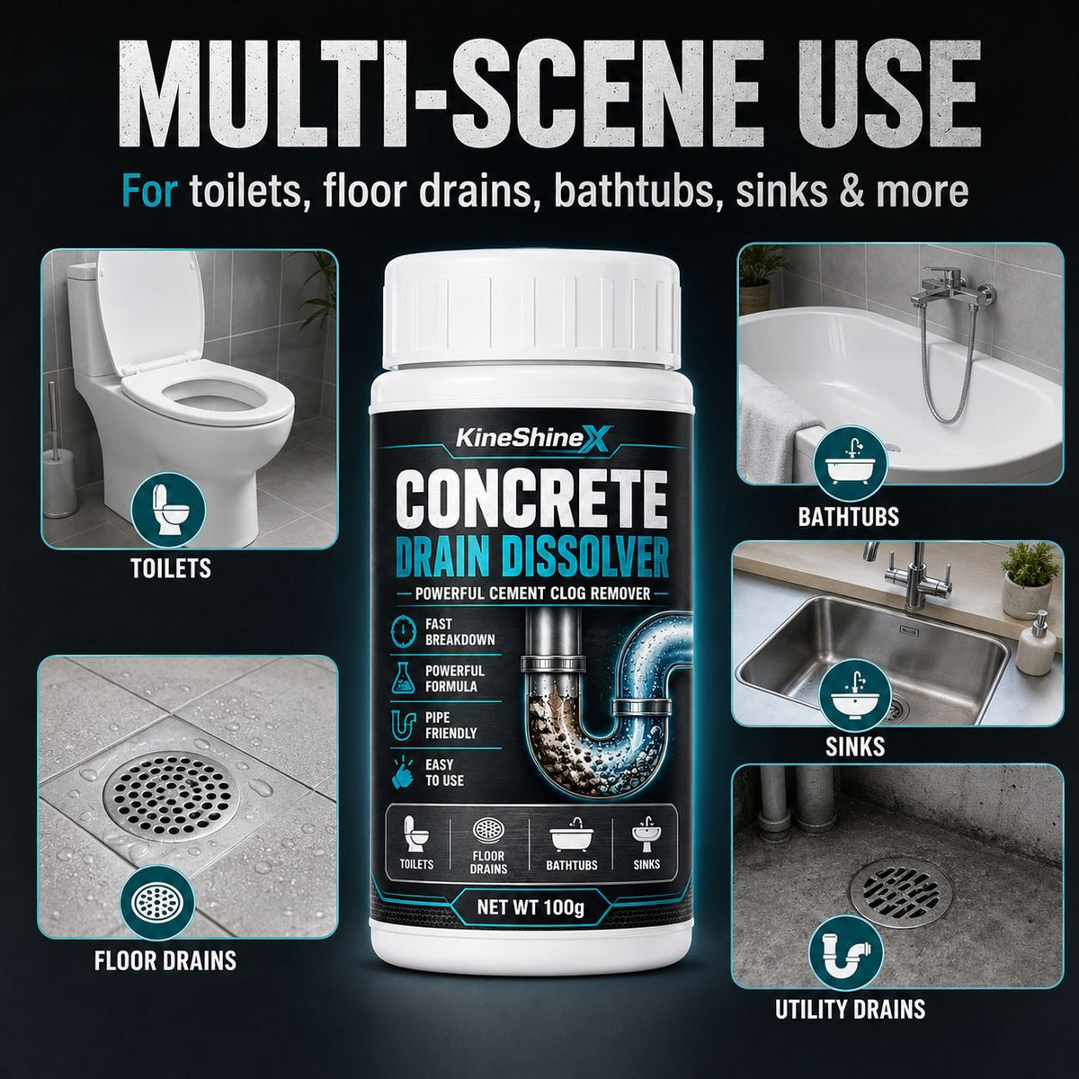 Concrete Residue Drain Dissolver
