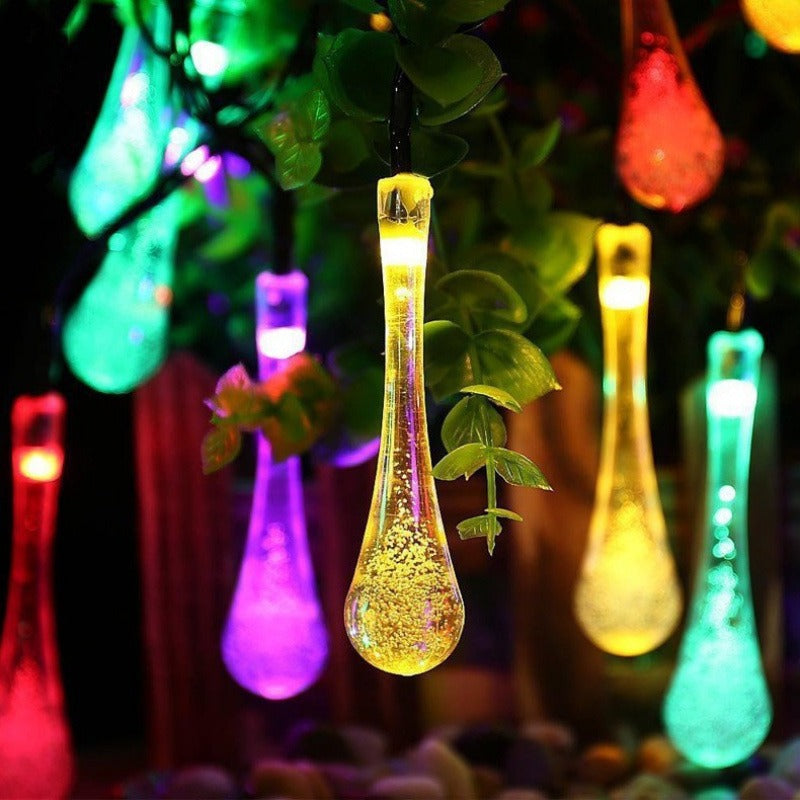 Solar Raindrop String Lights