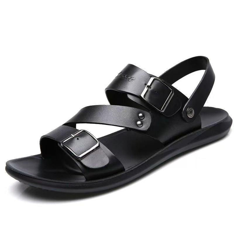 Men's Premium Leather Buckle Strap Sandals
