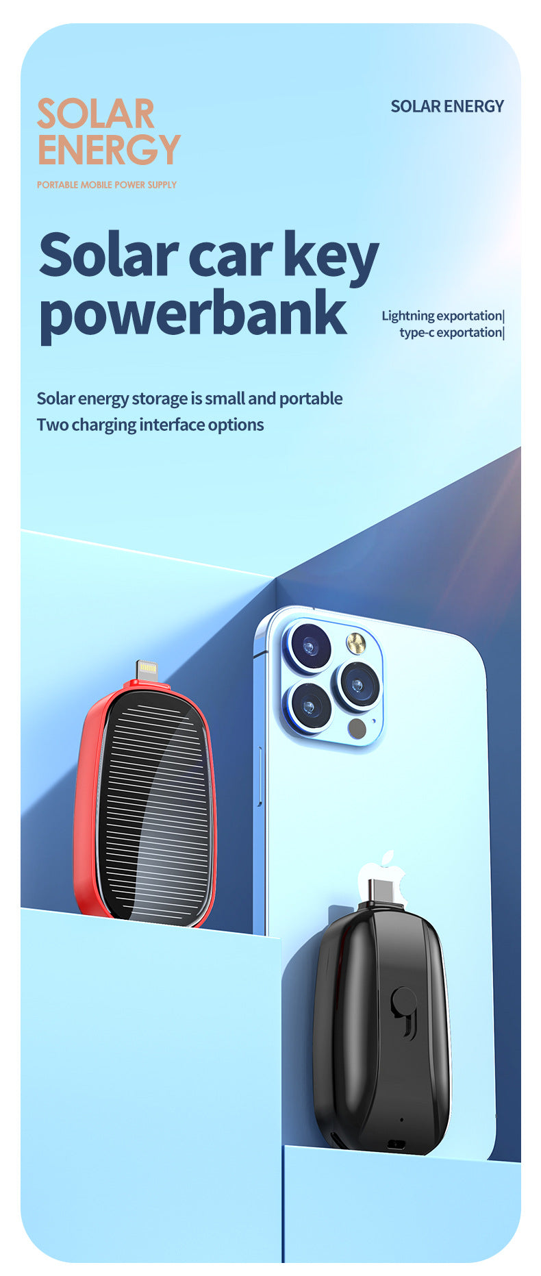 Solar-Assisted Keychain Power Bank