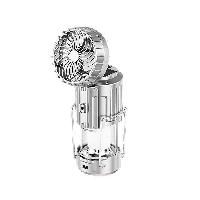 3-in-1 Solar Rechargeable Camping Fan & LED Lantern