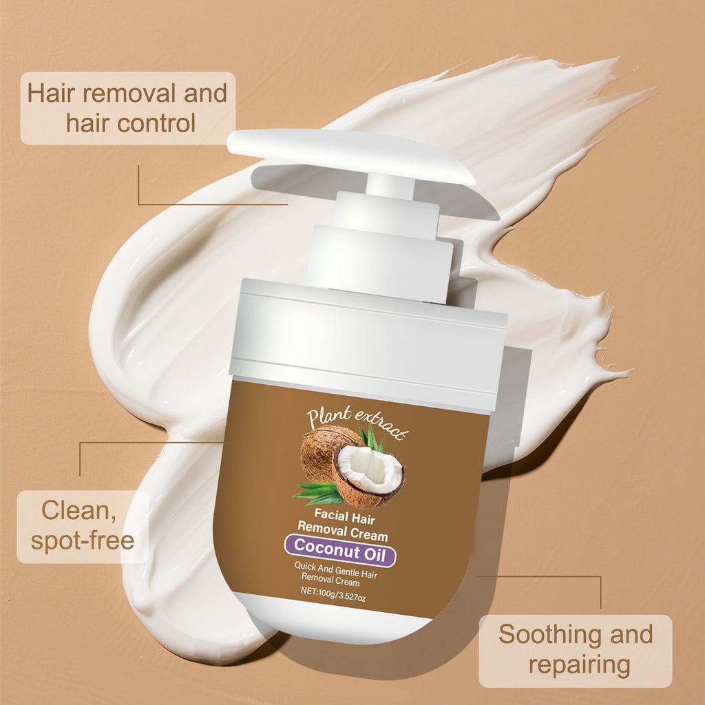 Coconut Oil Facial Hair Removal Cream