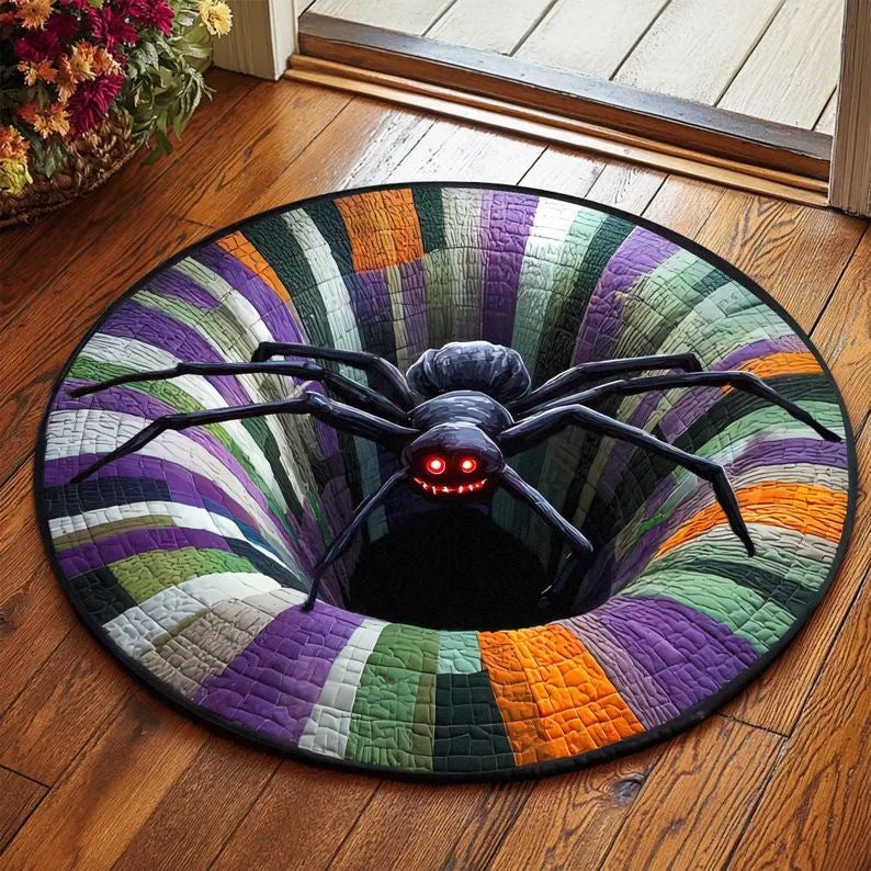 3D Halloween Illusion Round Rug