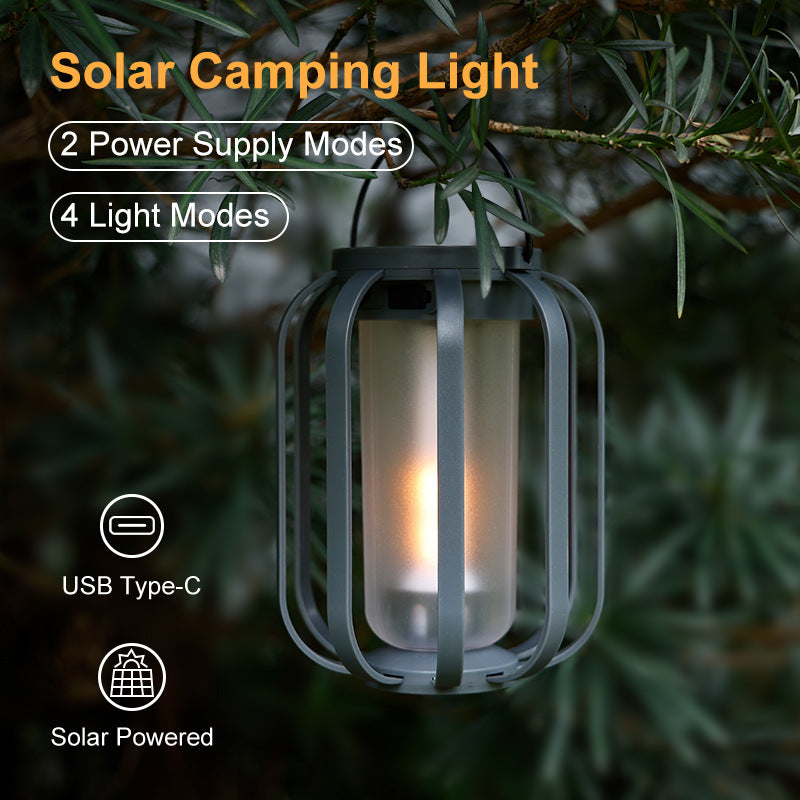 Solar USB Flame Camping Lantern