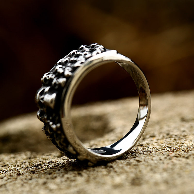 Multi Skull Oval Ring