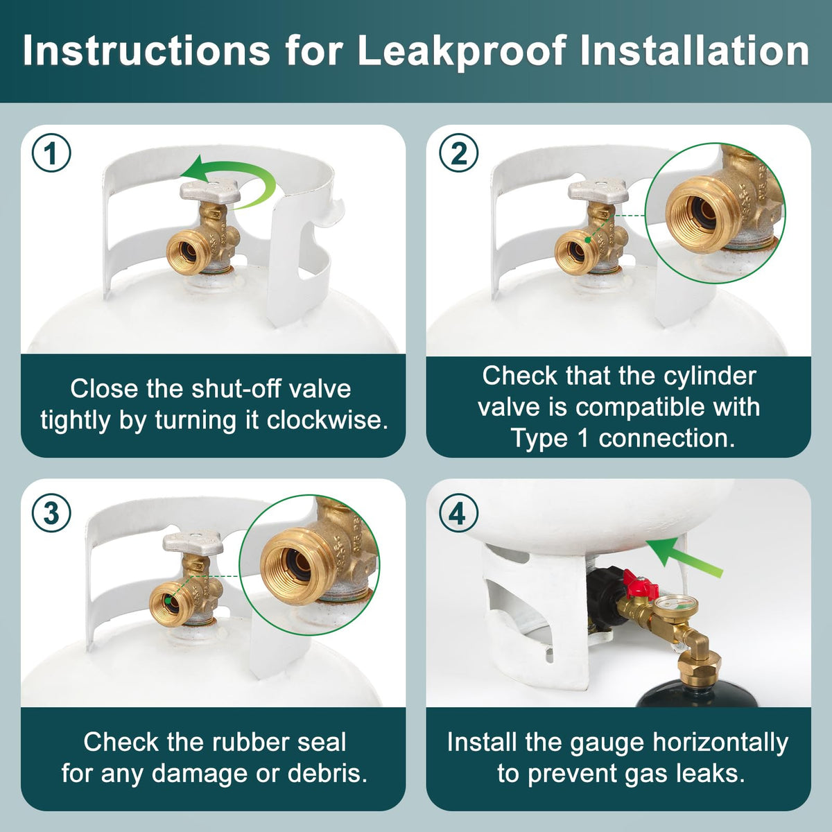 Propane Tank Adapter with Gauge & Valve