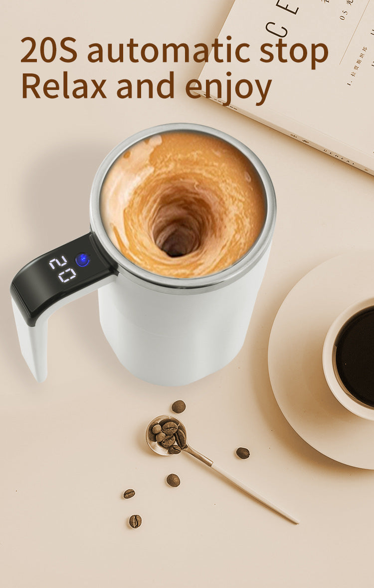 Automatic Self-Stirring Coffee Mug with Temperature Display