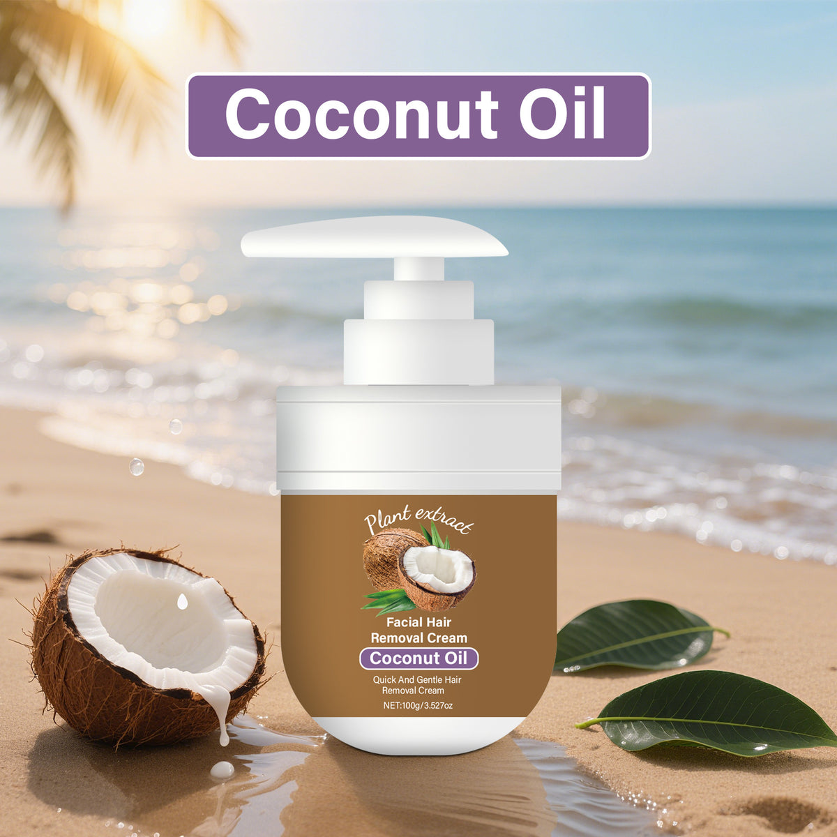 Coconut Oil Facial Hair Removal Cream