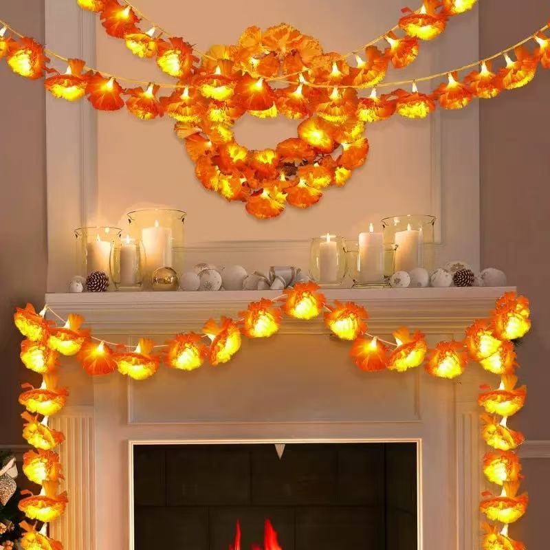 Halloween Marigold Flower String Lights