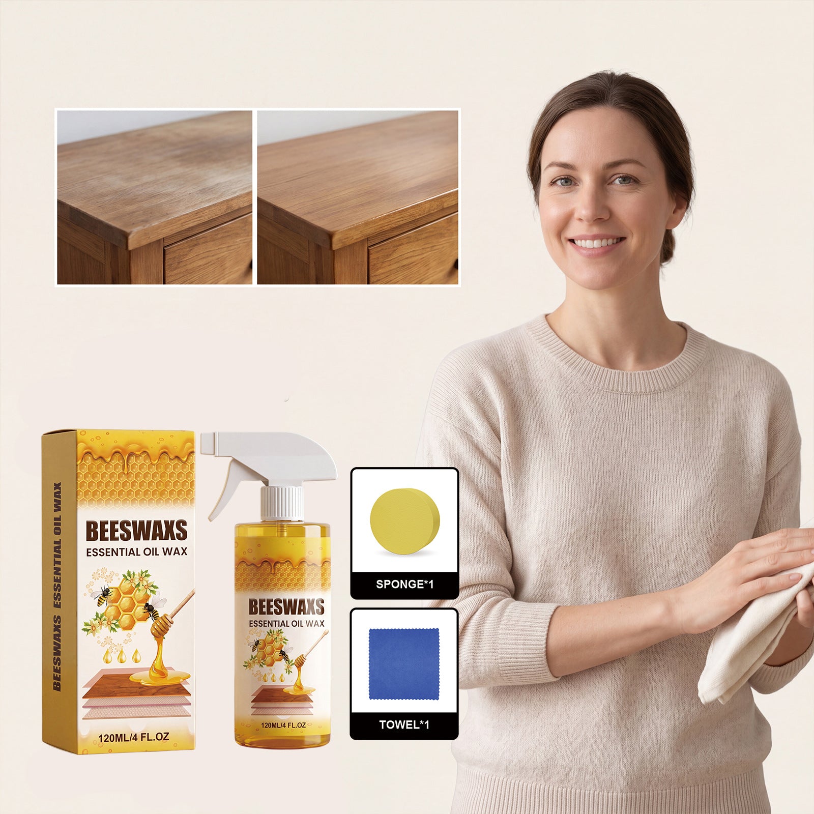 Beeswax Wood Care & Polish Spray