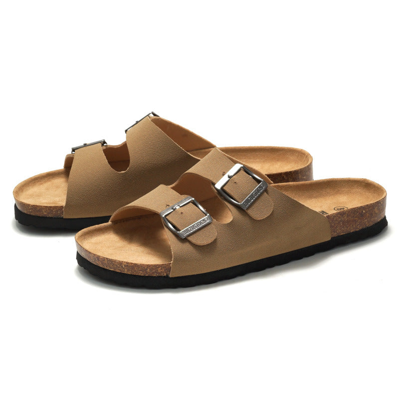 Men's Leather Comfort Slide Sandals
