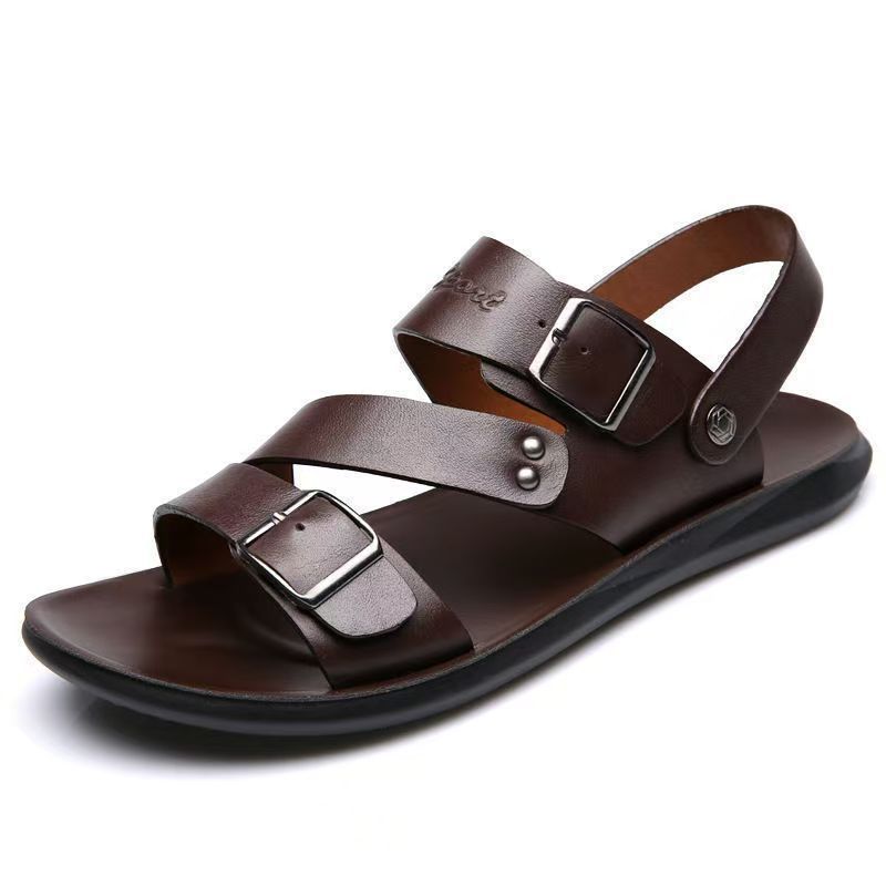 Men's Premium Leather Buckle Strap Sandals