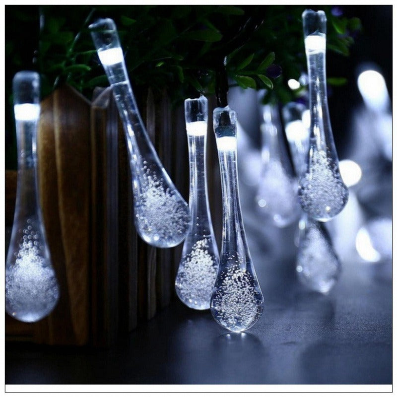 Solar Raindrop String Lights