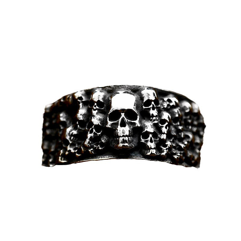 Multi Skull Oval Ring