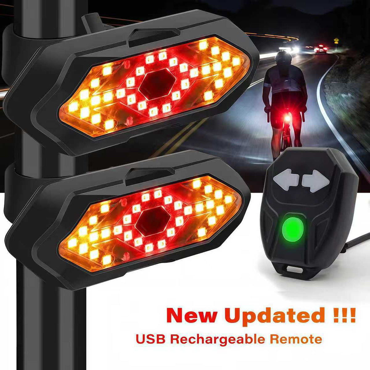 USB Rechargeable Bike Turn Signal Light