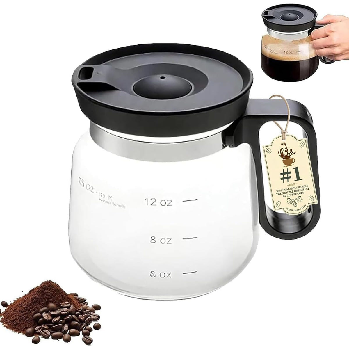 16 oz Coffee Pot Mug with Lid