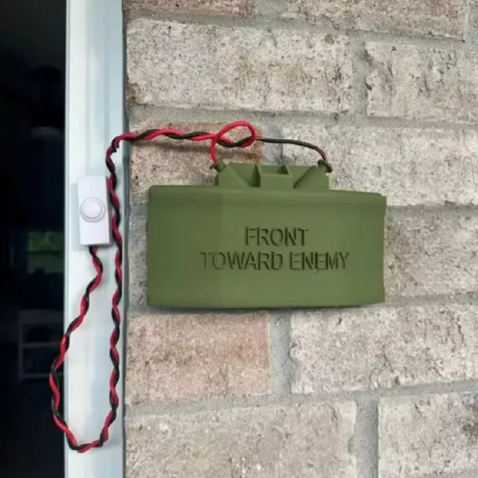 Tactical Mine-Style Doorbell Decor