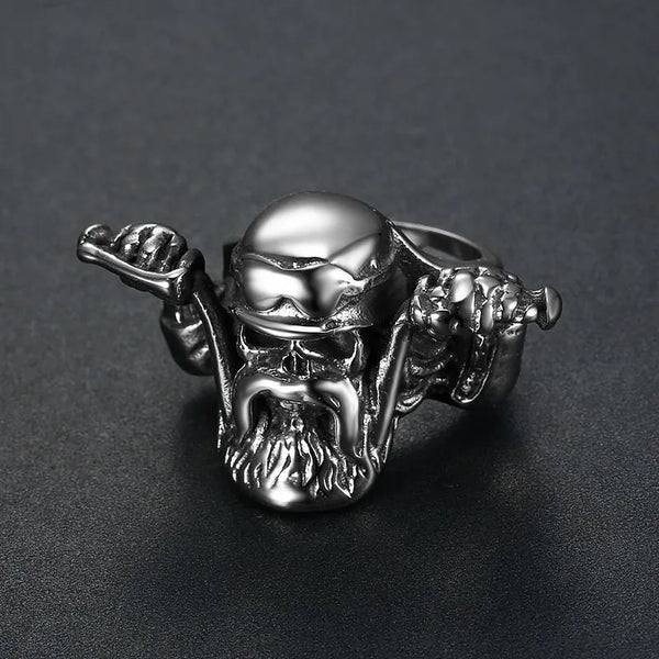 Motorcycle Style Skull  Ring