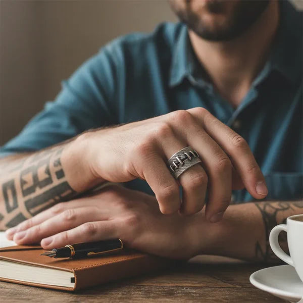Punk Patchwork Design Stainless Steel Ring
