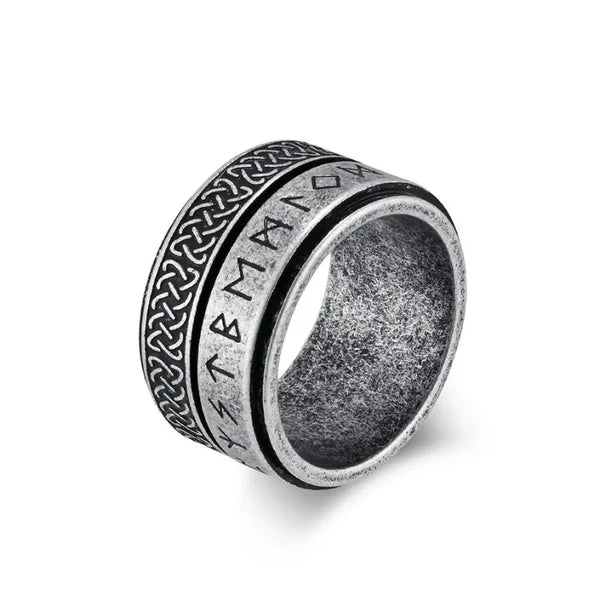 Viking Celtic Knot Rune Spinner Ring