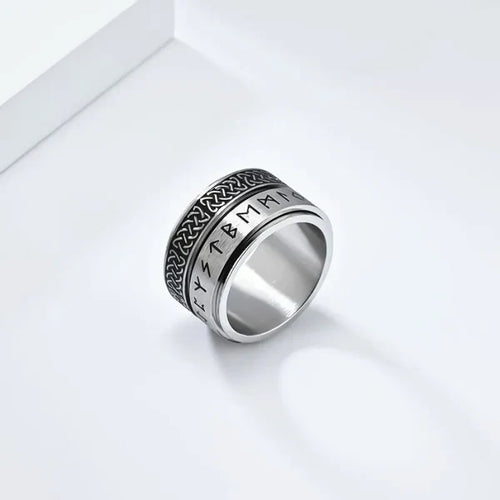 Viking Celtic Knot Rune Spinner Ring