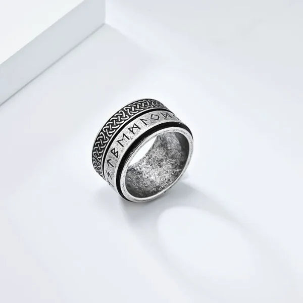 Viking Celtic Knot Rune Spinner Ring