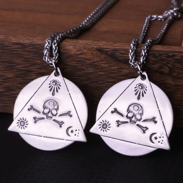 Viking Triangle Demon Eye Stainless Steel Pendant Necklace