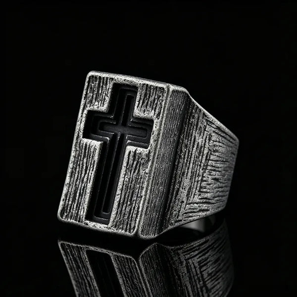 Vintage Cross Stainless Steel Ring