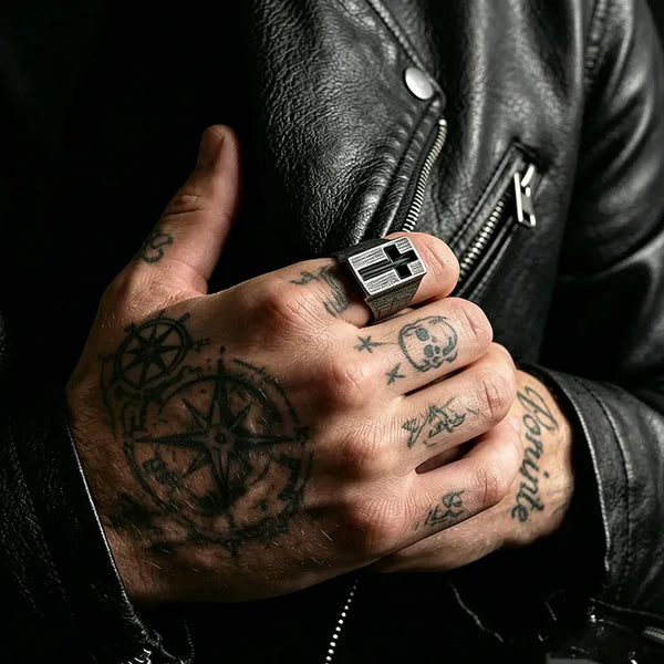 Vintage Cross Stainless Steel Ring