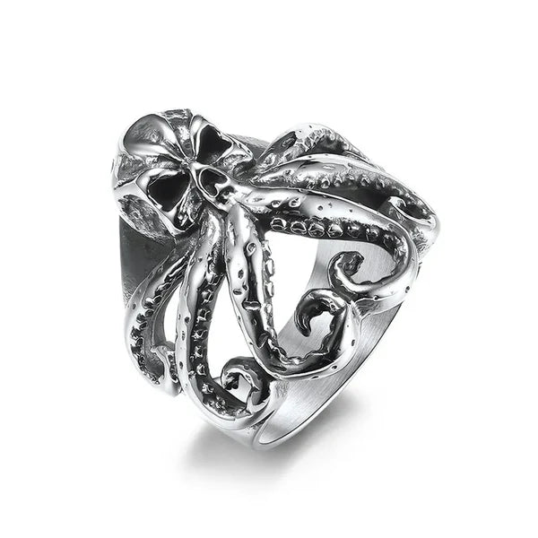 Vintage Octopus Stainless Steel Ring