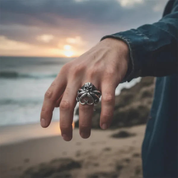 Vintage Octopus Stainless Steel Ring