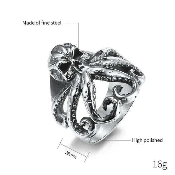 Vintage Octopus Stainless Steel Ring