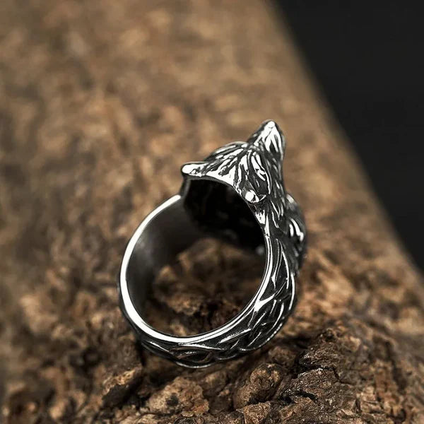 Vintage Odin Wolf Stainless Steel Ring