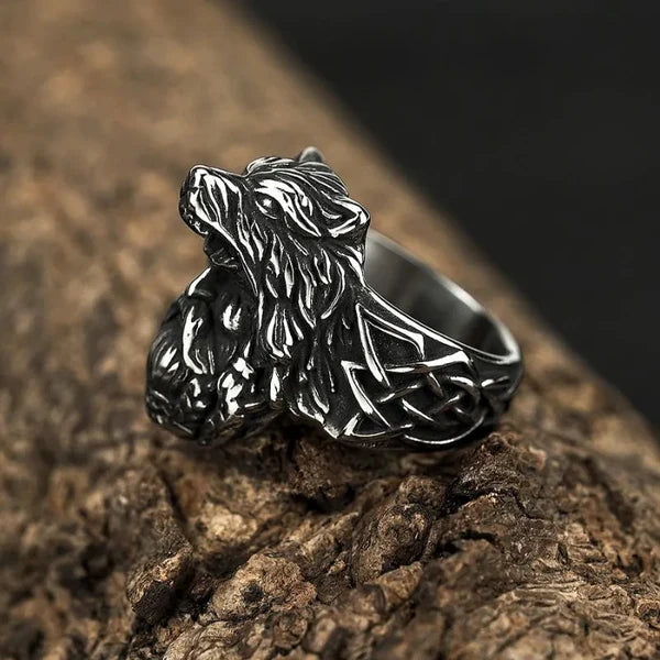 Vintage Odin Wolf Stainless Steel Ring
